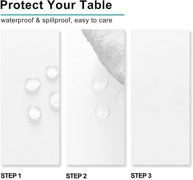 Hiasan 2 Pieces White Square Tablecloth, 40 x 40 Inch | Waterproof, Spillproof, Wrinkle Resistant, Washable Polyester Table Cloth for Dining Room/Restaurant/Party/Wedding/Banquet - Image 3