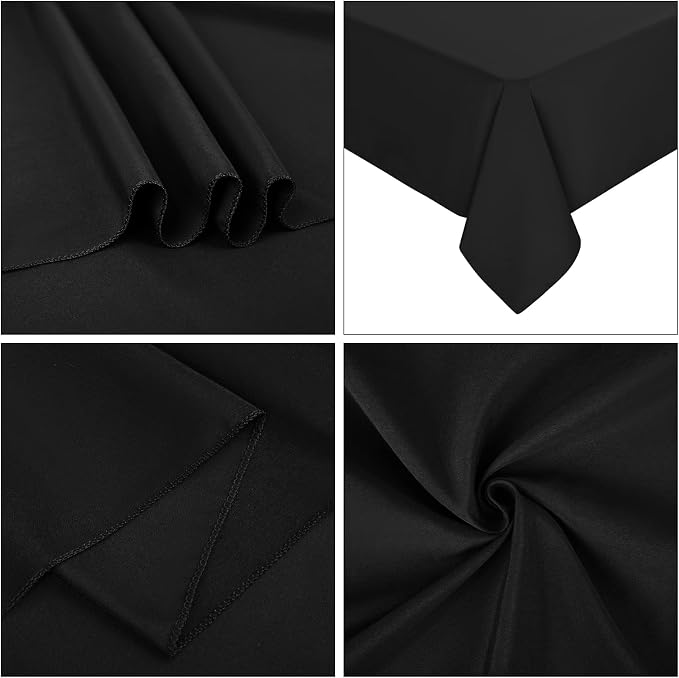 10 Pack Black Tablecloths for 8ft Tables-60 x 126 Inch | Polyester Table Cover, Stain and Wrinkle Resistant Washable Fabric Table Cloth, Perfect for Wedding Banquet Parties - Image 6