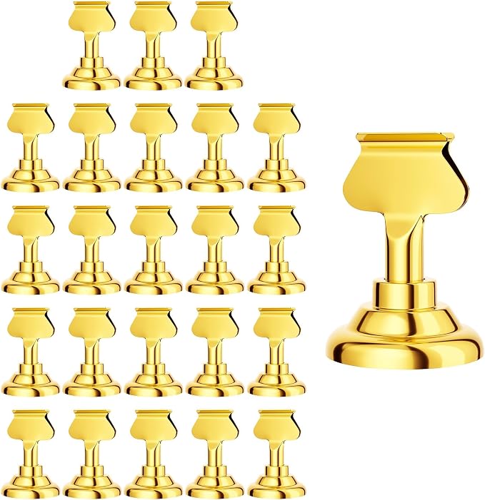 Urban Deco 24 Pieces Table Card Holder Place Card Holders 1.7 inches Gold Steel Card Holders for Photos, Food Signs, Memo Notes, Weddings, Restaurants, Birthday(Gold 24PK) by UrbanDeco