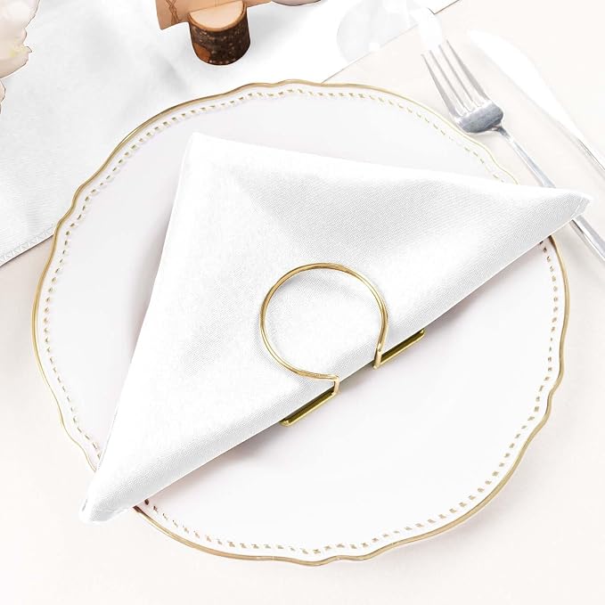 Tableclothsfactory Premium Pack of 100 Premium White 20" x 20" Washable Polyester Napkins Great for Wedding Party Restaurant Dinner Parties for Party & Decorations - Image 9