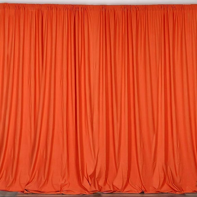 Polyester Poplin Backdrop Drape Curtain Panel with 4" Rod Pocket (Orange, 10 Feet Wide x 9 Feet High Seamless) by Unknown