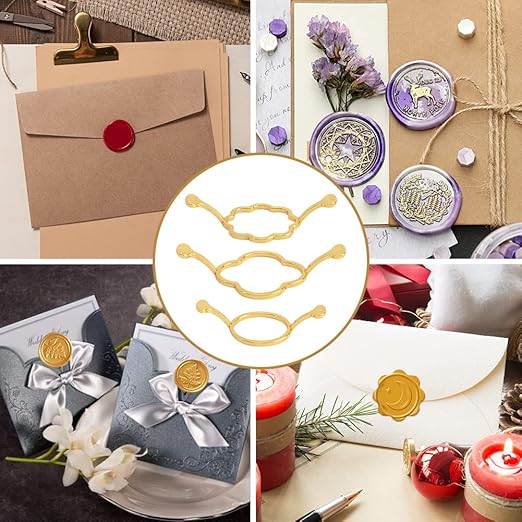 Wax Seal Stamp Kit - 3 Metal Molds & Silicone Mat | DIY Envelope Seals for Wedding Invitations, Gift Wrapping & Cards | Ideal for Crafting Enthusiasts