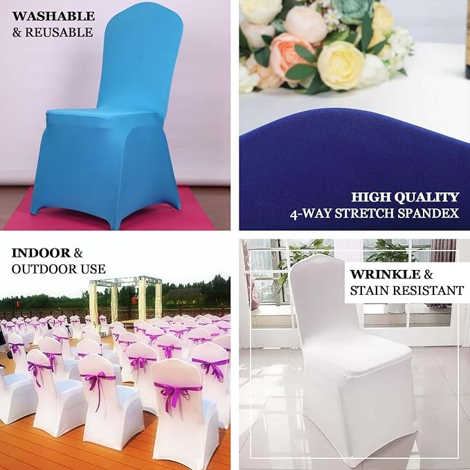 Efavormart 20 PCS Ivory Premium Spandex Stretch Banquet Chair Covers for Dining Chairs Party Wedding Outdoor Events Slip Covers W/Foot Pockets Washable - Image 4