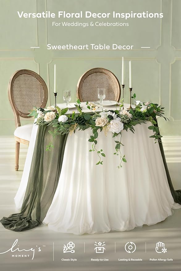 Ling's moment Terracotta Artificial Flower Garland Fall Wedding Arch 6 FT | Burnt Orange Rose & Eucalyptus, Greenery, Sweetheart Table Decor, Floral Garland for Mantle, Centerpieces, Backdrop - Image 4