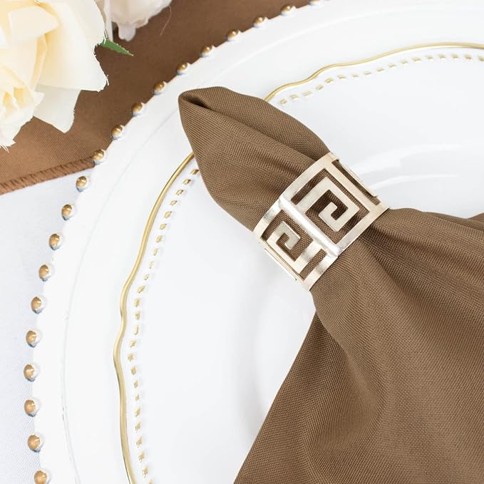 Tableclothsfactory Premium Pack of 5 Taupe Premium 17" x 17" Washable Polyester Napkins Great for Wedding Party Restaurant Dinner Parties - Image 9
