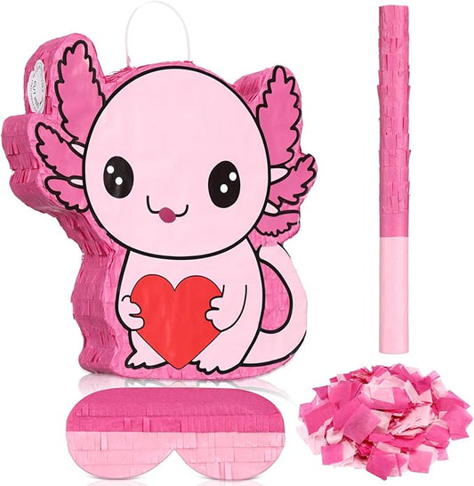 Axolotl Piñata Valentine's Day Axolotl Themed Animal Piñata for Fiesta Party Supplies Festivals Holiday Photo Props Fiesta Party Supplies, Birthday Centerpiece Decor
