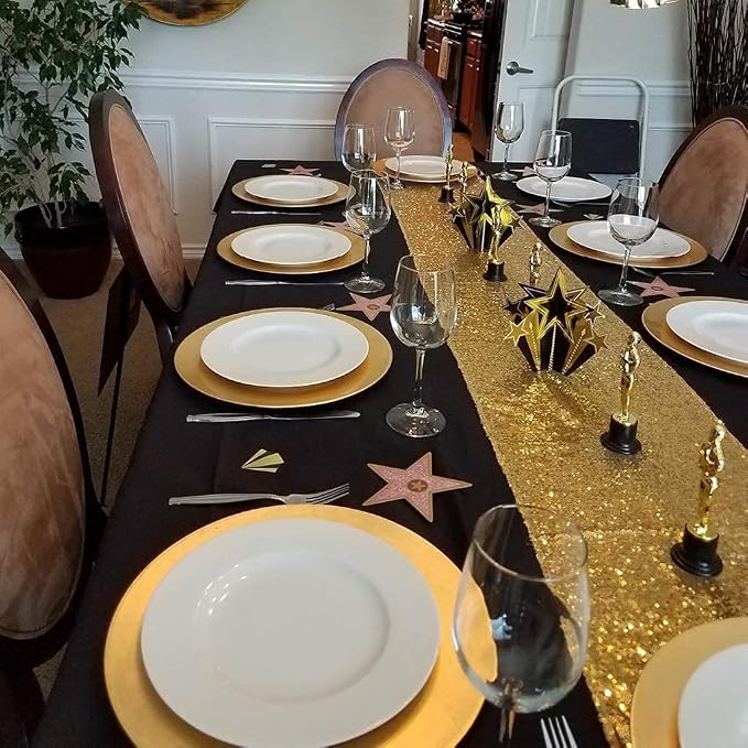 Gold Sequin Table Runner 6 Pack, 12''x108 Glitter Table Runners - Image 4