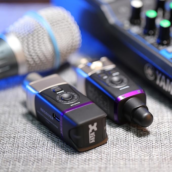 Xvive U35C Wireless Microphone System 5.8GHz Wireless XLR Transmitter and Receiver for Condenser Microphone, Audio Mixer, PA System, Channel Scan Mode