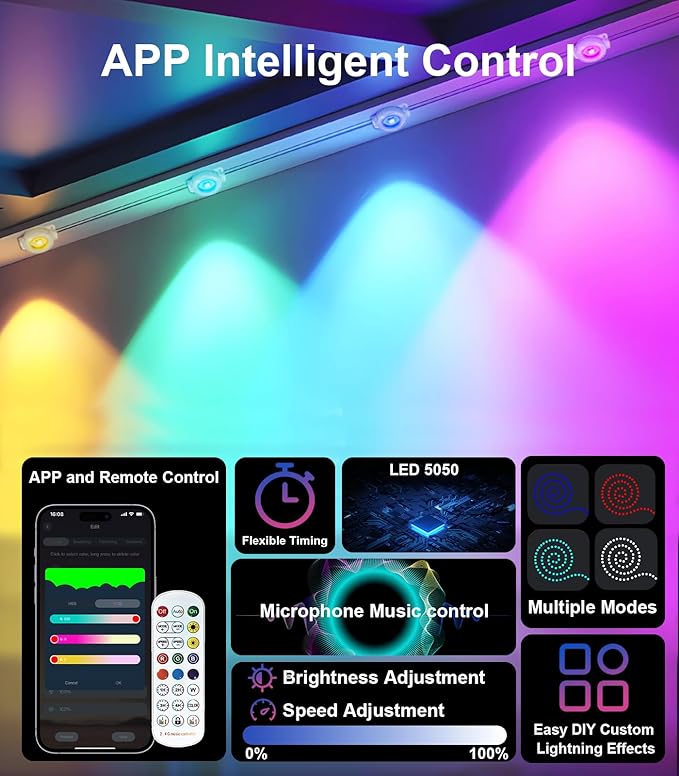 150FT Permanent Outdoor Lights for House, Smart Color Change LED Waterproof Christmas Lights Outdoor with APP Remote Control, Outside Eaves Lighting Decor for Holiday, Halloween, Roof, Party, Pool