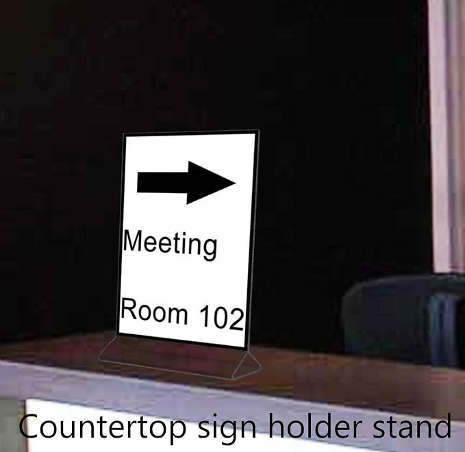 Marketing Holders Sign Holder 5x7 Inch Double Sided Clear Acrylic Counter Menu Price List or Notice Vertical Portrait Top Load Table Tent Display for Office or Retail Shops - Image 7