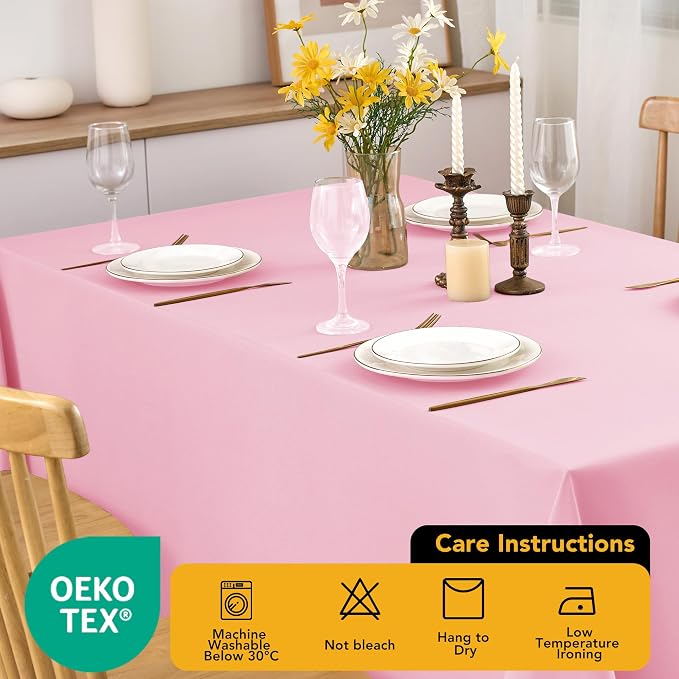 10-Pack Pink Tablecloths for Rectangle Tables, 70 x 120 Inches | Stain-Resistant Polyester Fabric for 6 Foot Tables - Washable Table Covers for Weddings, Banquets, Birthday Parties, Events - Image 7