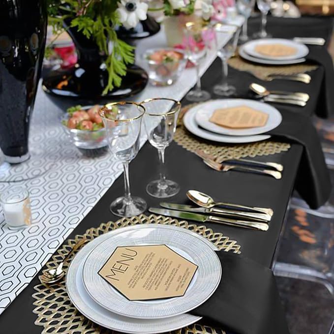4 Pack Black Tablecloths for 6ft Tables-90 x 132 Inch | Polyester Table Cover, Stain and Wrinkle Resistant Washable Fabric Table Cloth, Perfect for Wedding Banquet Parties - Image 7