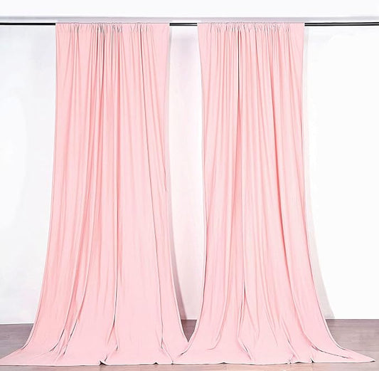 10 ft x 10 ft Black Polyester Photography Backdrop Drapes Curtains Panels - Wedding Decorations Home Party Reception Supplies - Blush/Rose Gold by PamelaLeighDecor