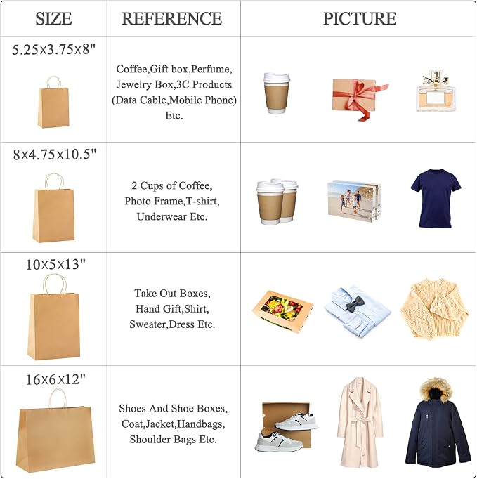 GSSUSA Brown Paper Bags with Handles, Large Gift Bags 16x6x12 Inch, 25 Pack | Sturdy Kraft Shopping Bags for Small Business, Grocery, Food Service, Takeout, Boutique, Retail, and Gift Packaging. - Image 6