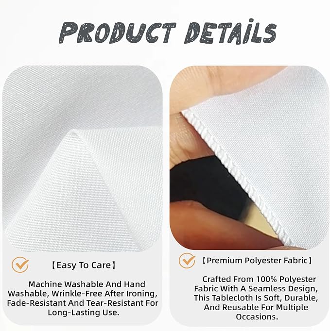 12 Pack White Table Cloth Rectangle Table Cloths for 6 Foot Rectangle Tables 60 X 102 Inch Washable Polyester Table Covers, Reusable & Wrinkle Resistant for Weddings, Parties, Events, and Everyday Use - Image 5