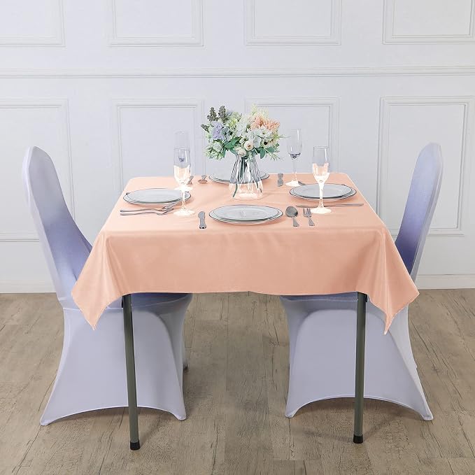Cupuamon Square Tablecloth 70x70 inch Washable Polyester Fabric Table Cloth for Wedding Party Dining Banquet Decoration（70x70,Dusty Pink） - Image 6