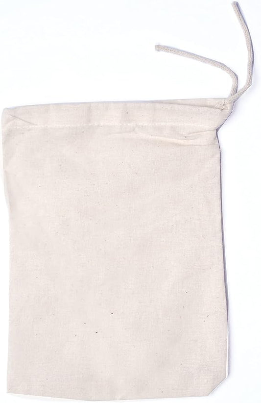custombagsupplies - 8"x10" Reusable Cotton Muslin Bags, Natural Color, 100 Count Pack by CustomBagSupplies