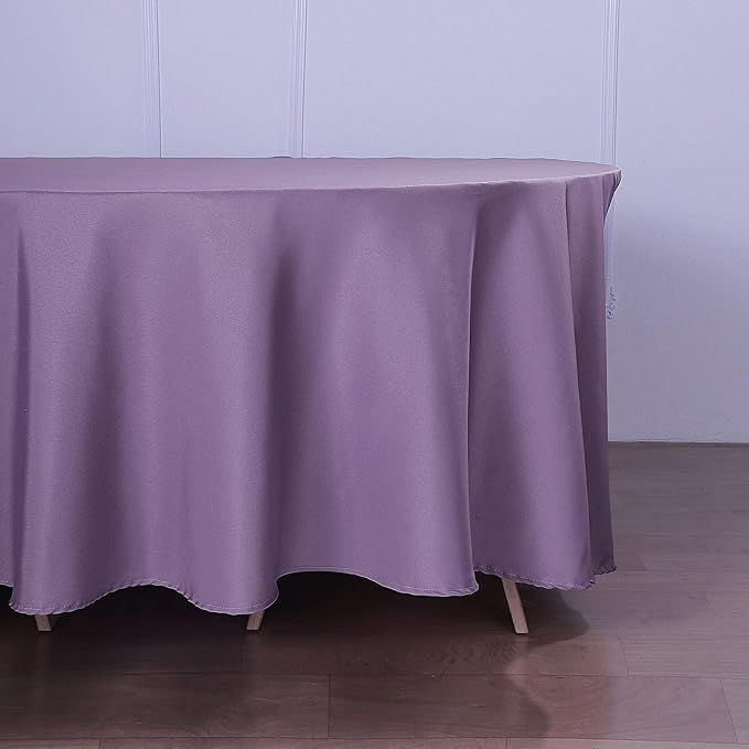 10 pcs 120 inch Amethyst Round Tablecloths Fabric Table Cover Linens | 120" Washable Fabric Table Cloth Covers for Wedding Party Polyester Reception Buffet Events Catering Dining Events Kitchen Dining - Image 6
