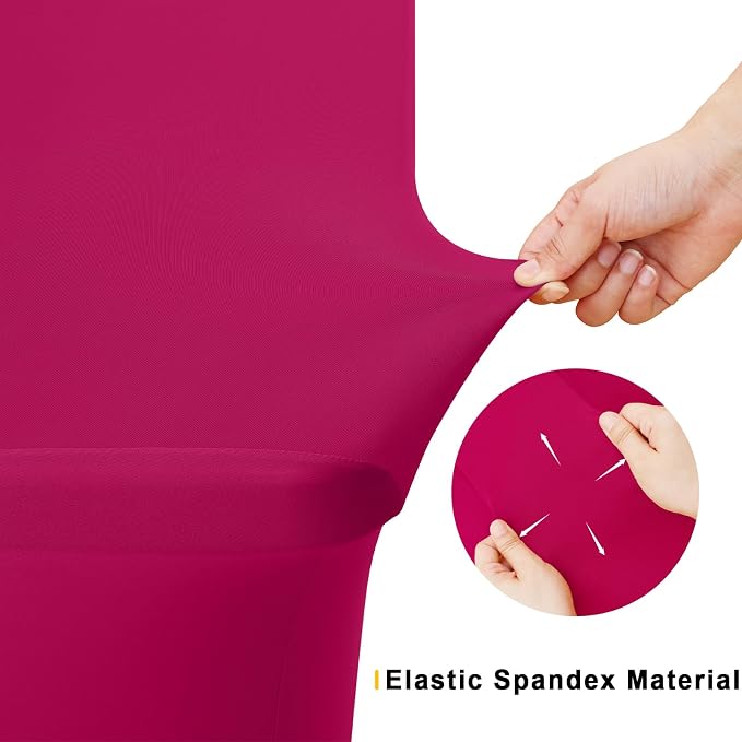 Smiry 2 Pack Spandex Table Cloth 4FT, Elastic Fitted Fuchsia Tablecloth - Image 4