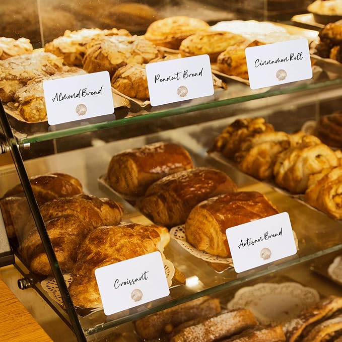 UNIQOOO 24Pcs Decorative Gold Shell Place Card Holders Bulk, Scallop Name Card Stands Set, for Beach Wedding Decor Coastal Favors, Table Setting, Business Card, Name Tag, Party Food Labels