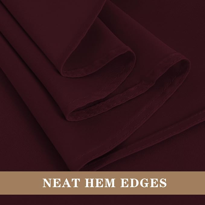 Fitable 6 Pack Burgundy Tablecloths 90 Inch Round for 36"-72" Tables - Image 4