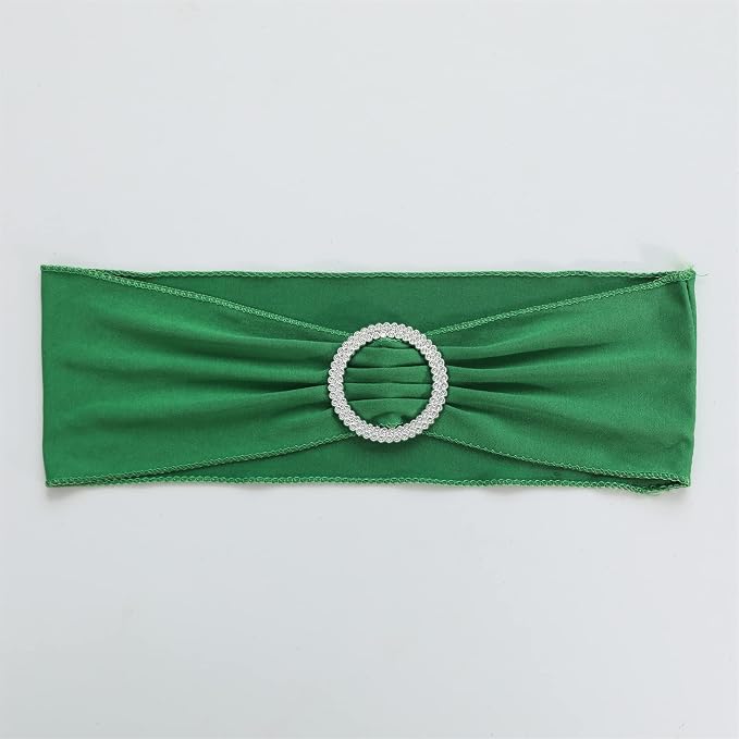 Dimatic Spandex Chair Sashes Bands 30PCS Stretch Chair Cover Ties Bows with Buckle Slider Wedding Party Reception Banquet Decoration (Green) - Image 4
