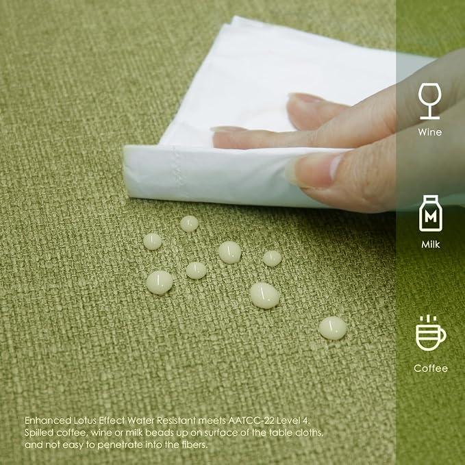 BALCONY & FALCON Rectangle Table Cloth Waterproof Avocado 95"x55" | Rectangular Washable Wrinkle Resistant Table Cloth Linen Fabric Tablecloths for Dining Party Kitchen Wedding and Outdoor Use - Image 3
