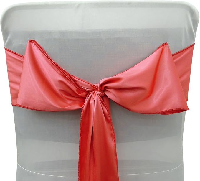 Darling Souvenir Pack of 100 Satin Chair Sashes Bow Sash for Wedding & Events Supplies Party Decoration Chair Cover Sash - Colors Available by DarlingSouvenirMADEWITHLOVE