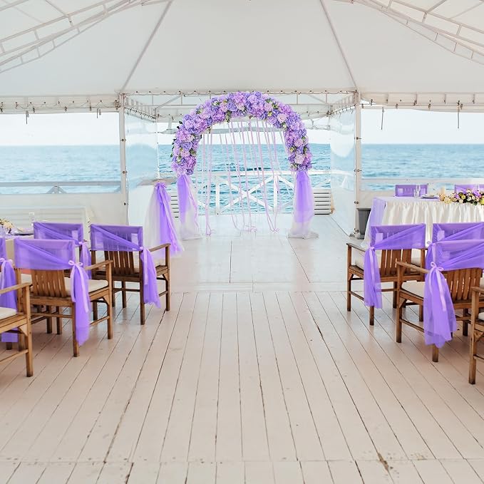 Wedding Arch Flowers 6-Pack Purple Artificial Floral Panel | Mixed realistic flowers, flexible styling, easy DIY setup, reusable and low-maintenance for weddings, parties and home décor. - Image 4