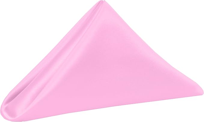 Ultimate Textile 17x17-Inch Satin Cloth Napkins, Peppermint Pink Set of 120 | Bulk Case of 10 Dozen, Bridal, Square, 100% Polyester Fabric, Matte Satin, Also Known as Lamour, Soft Luster, Seamless by UltimateTextile