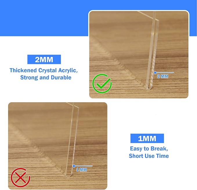 Acrylic Sign Holder 8.5 x 11 Horizontal 6 Pack Slant Back Acrylic Stands for Display Plexiglass Clear Acrylic Display Stands for Ad Frame, Picture Photo Frames, Promotions, Restaurants, Office - Image 4
