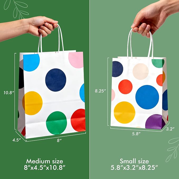ECOEXTRA 50 PCS Custom Paper Bags with Logo, 8x4.5x10.8 Inch Personalized Gift Bags with Handles for Small Business, Shopping, and Goodie Bag - Image 3