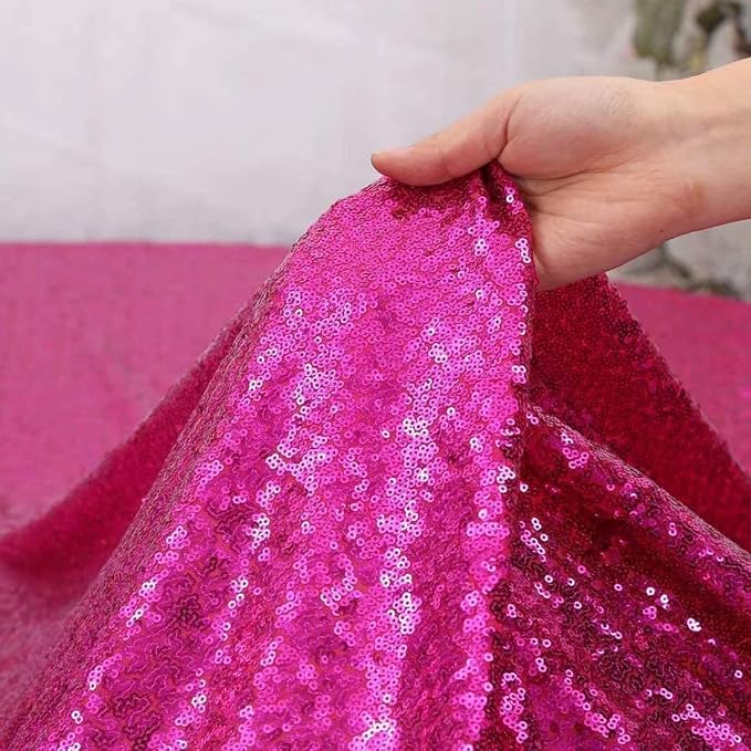 Fuchsia Sequin Backdrop Curtains 4 Panels 2FTx8FT - Image 4