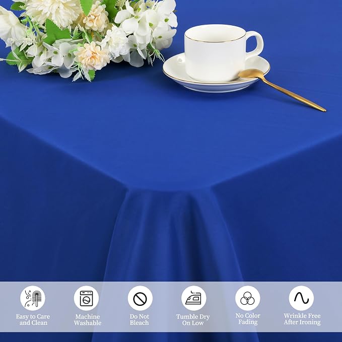 12 Pack Royal Blue Tablecloths for 8ft Tables-60 x 126 Inch | Polyester Table Cover, Stain and Wrinkle Resistant Washable Fabric Table Cloth, Perfect for Wedding Banquet Parties - Image 4