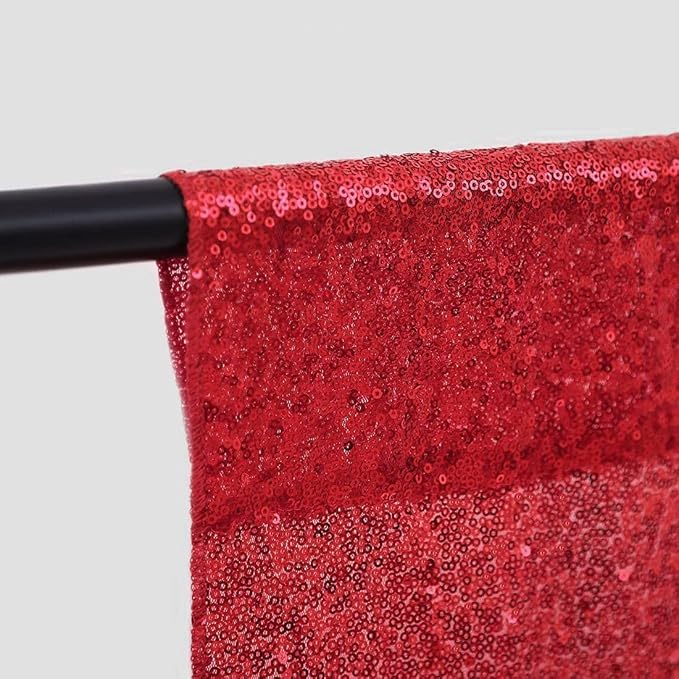 Red Sequin Backdrop Curtains 4 Panels 2FTx8FT - Image 6