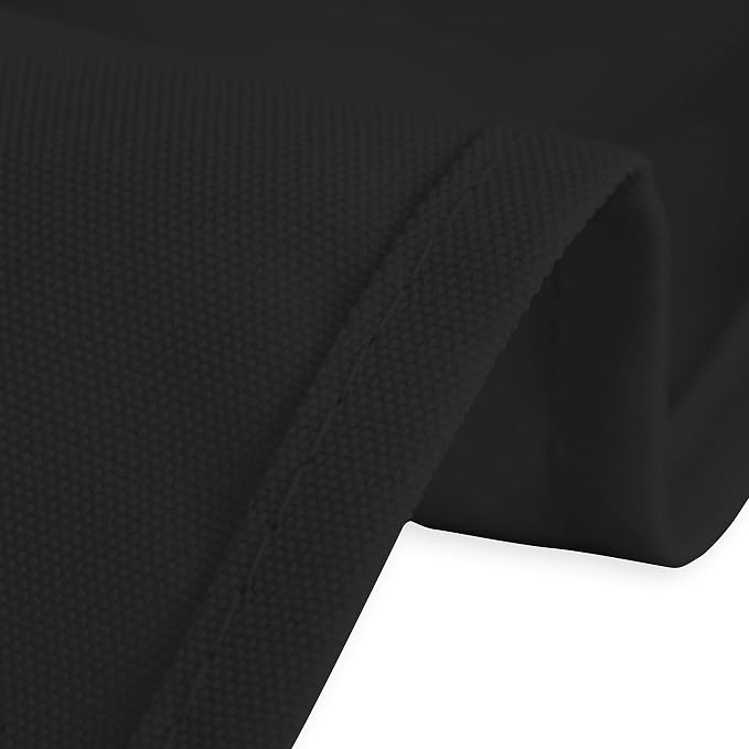 LinenTablecloth 60 x 126-Inch Rectangular Polyester Tablecloth Black - Image 4