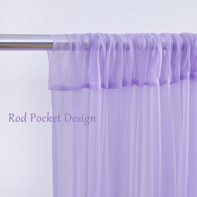 10x10 Purple Tulle Backdrop Curtains for Parties, Sheer Backdrop Curtain Wedding Photo Background Drapes for Baby Shower Photography Birthday Party - Image 4