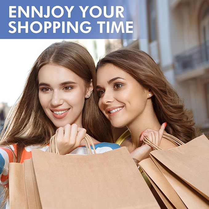 XPCARE Large Brown Paper Bags, 200 Pcs 16x6x12 Paper Gift Bags with Handles | Medium Paper Bags with Handles Bulk Retail Kraft Paper Bag Gift Bag for Wedding Party Shopping - Image 5