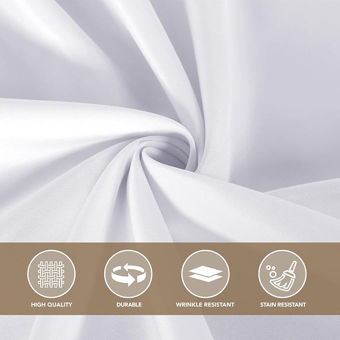 sancua White Round Tablecloth 120 Inch Fit 48-96 Inch Tables, 8 Pack | Circle Polyester Fabric Table cloth for Wedding Party Reception Banquet Birthday, Washable Formal Covers - Image 8