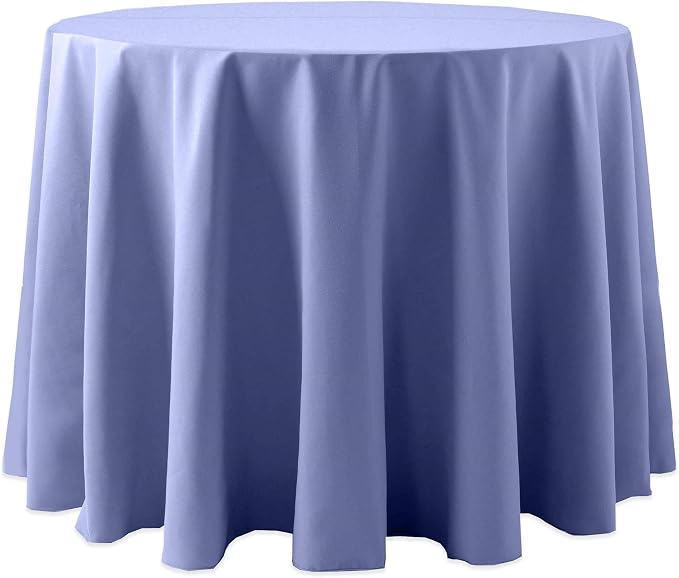 Ultimate Textile 90-Inch Round Cotton-Feel Tablecloth, Periwinkle, 10 Pack | Bulk Case of 10, Blue, 100% Spun Polyester Fabric, MJS-Spun Construction, Cotton-Like Hand, Machine Washable, Seamless by UltimateTextile