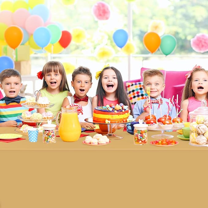 16 Pack Gold Plastic Tablecloth for Rectangle Tables, Premium Decorative Gold Disposable Table Cloths for Parties, Bulk Rectangle Party Table Cover for Birthday, Wedding, Anniversary, 54 x 108 Inch - Image 7