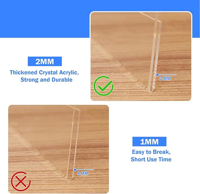 12 Pack Acrylic Sign Holder 8.5 x 11 Horizontal Slant Back Acrylic Stands for Display Plexiglass Clear Acrylic Display Stands for Ad Frame, Picture Photo Frames, Promotions, Restaurants, Office - Image 3