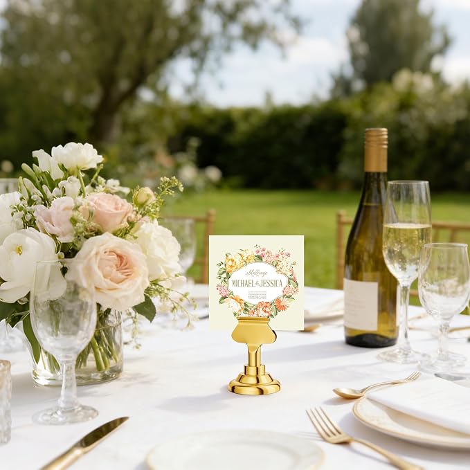 Urban Deco 24 Pieces Table Card Holder Place Card Holders 1.7 inches Gold Steel Card Holders for Photos, Food Signs, Memo Notes, Weddings, Restaurants, Birthday(Gold 24PK) - Image 7