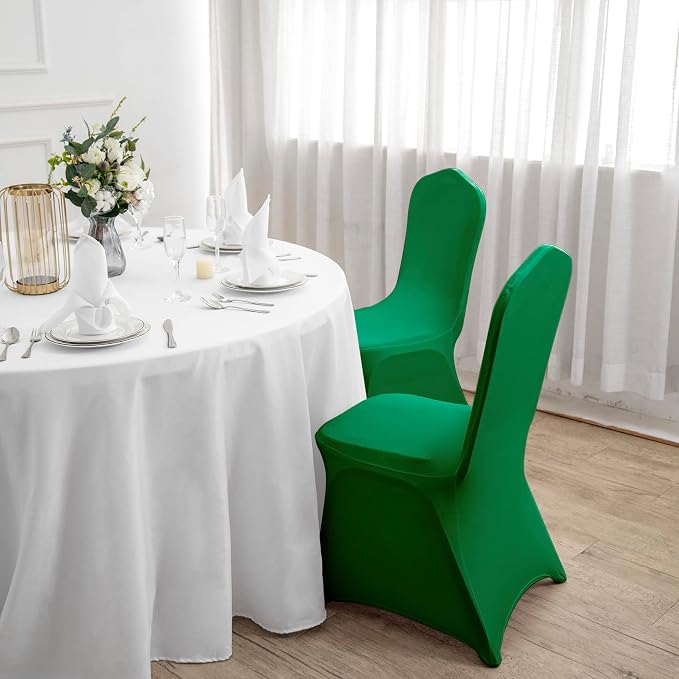 Spandex Chair Covers, 12PCS, Washable Protector for Living Room, Party, Banquet, Wedding, Hotel (Emerald) - Image 7