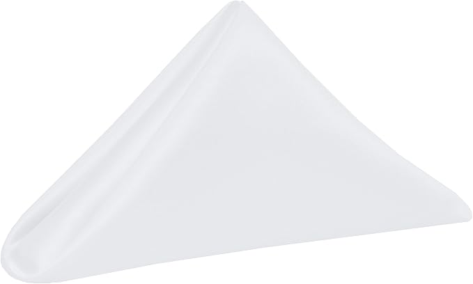 Ultimate Textile 17x17-Inch Square Satin Cloth Napkins, White, Set of 36 by UltimateTextile