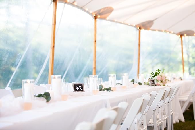 fani 10 Packs White Tablecloth - 60 x 102 Inch for 6Ft Tables | Washable Polyester Fabric, Stain Wrinkle Resistant Rectangle Table Cloth for Wedding Banquets Parties Buffet Dining - Image 6