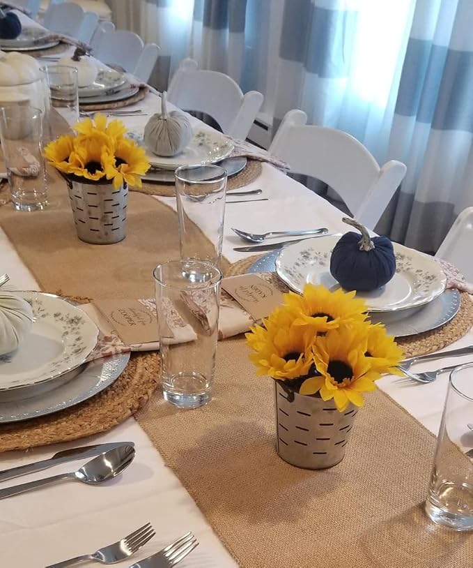 10 Pack Burlap Table Runner, 100% Jute Vintage 12X108 Inches Table Runner for Wedding, Parties, Christmas, Thanksgiving, BBQ's, Everyday, Holidays - Image 5
