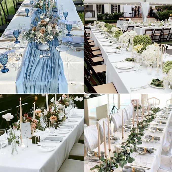 2 pack White Table Cloth Rectangle,60x102 inch Table Cloths for 6 FT Table | Washable and Reusable Table Cloths ,Polyester Fabric Table Cover for Party,Wedding,Buffet - Image 5