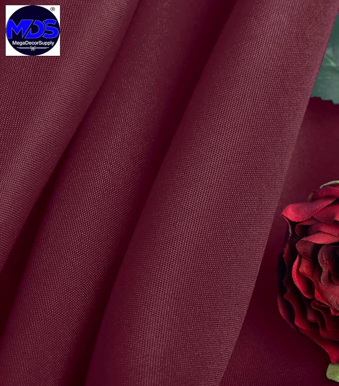 MDS Pack of 10 Rectangle Tablecloth 60 x 84 Inch Polyester Wrinkle Resistant Washable Polyester Table Cloth for Kitchen Dining Buffet Parties, Picnic, Events, Weddings and Restaurants - Burgundy - Image 4