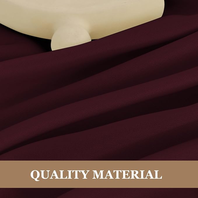 Fitable 6 Pack Burgundy Tablecloths 90 Inch Round for 36"-72" Tables - Image 3